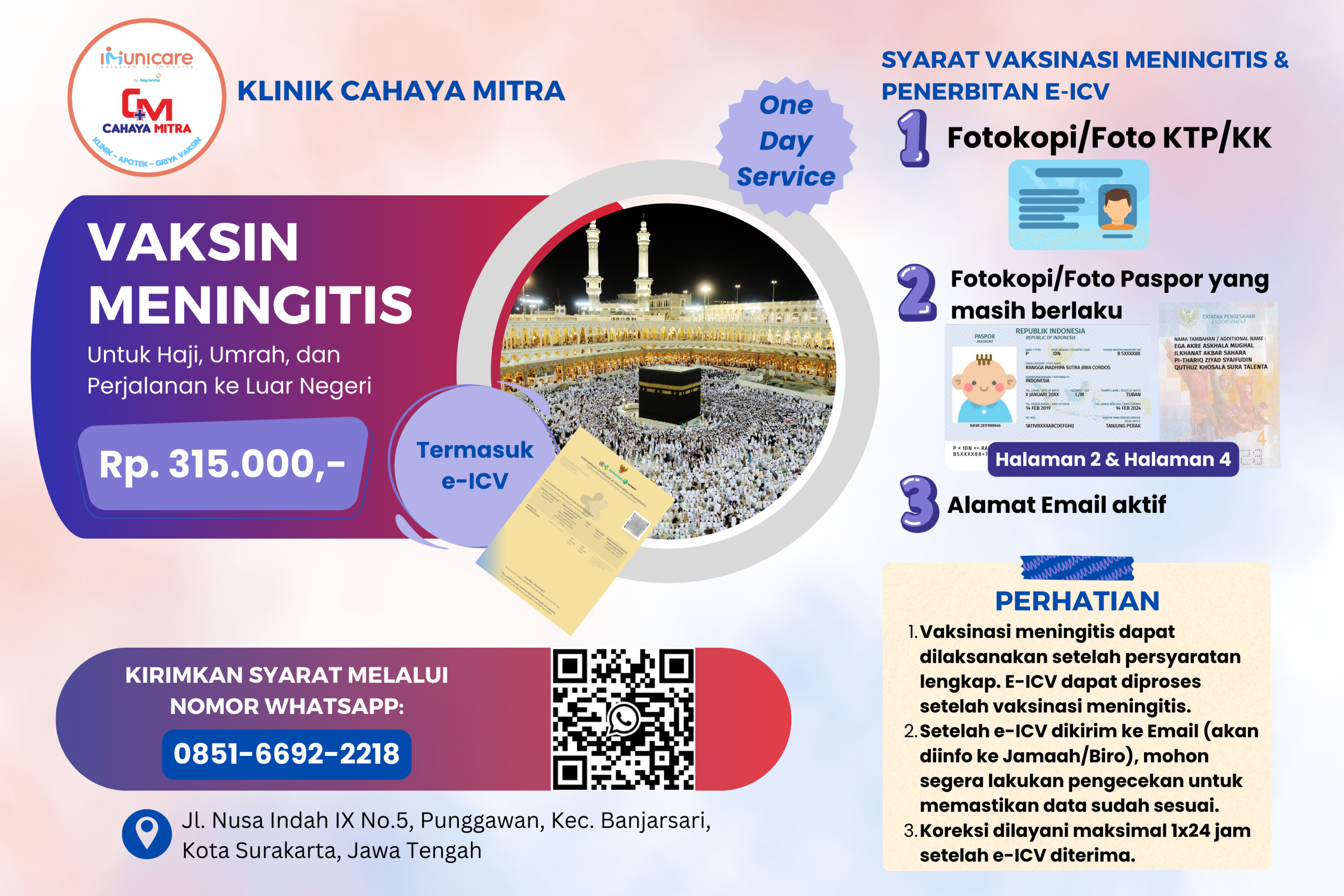 promo vaksin meningitis klinik cahaya mitra solo